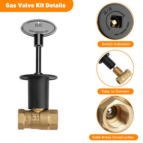 Skyflame fire table and bowl valve kit for outdoor flames
