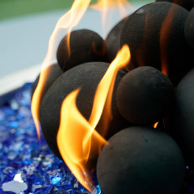 Skyflame 3-inch ceramic fireball complements mixed-size arrangements for balanced visuals and heat.