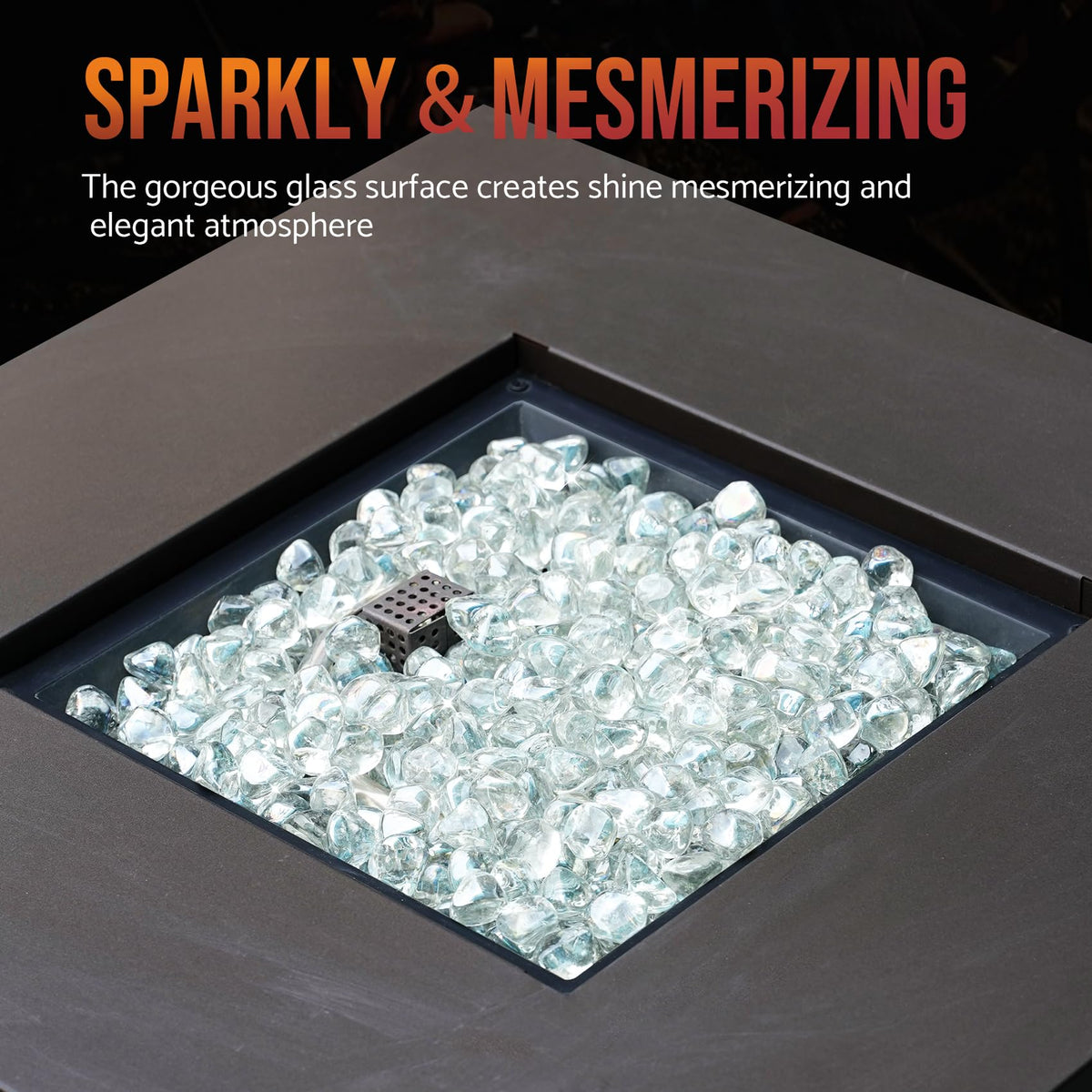 Skyflame Fireplace decor fire glass 1/2 inch for clean, easy installation