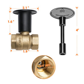Flat black floor flange securing valve for outdoor fire features