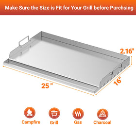 Skyflame griddle plate grease groove channeling drippings for cleaner cooking