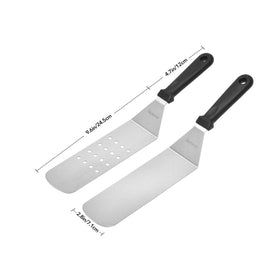 Skyflame griddle scraper removing residue from hot surface