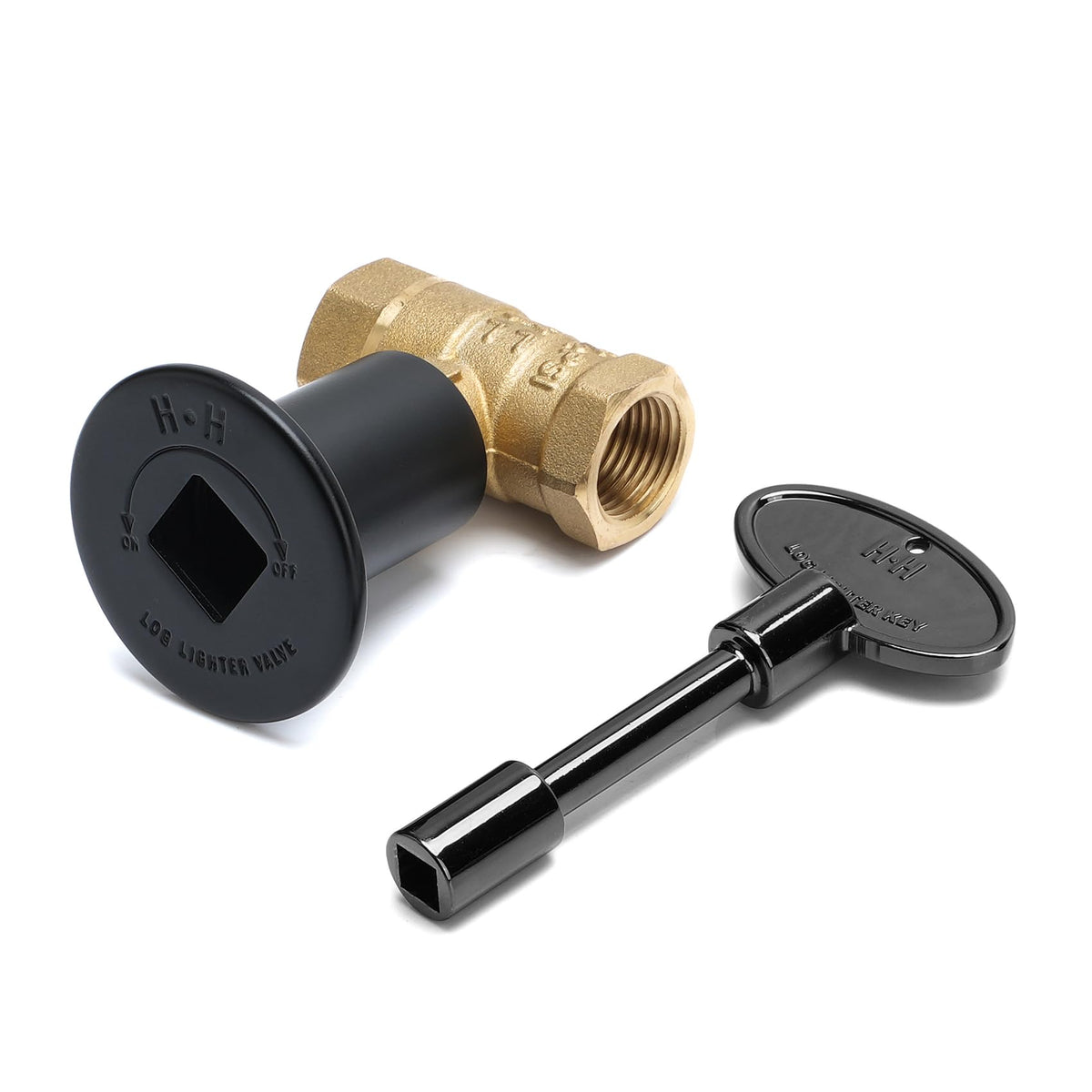 Skyflame half-inch straight gas key valve kit for fire pits enables smooth flame control