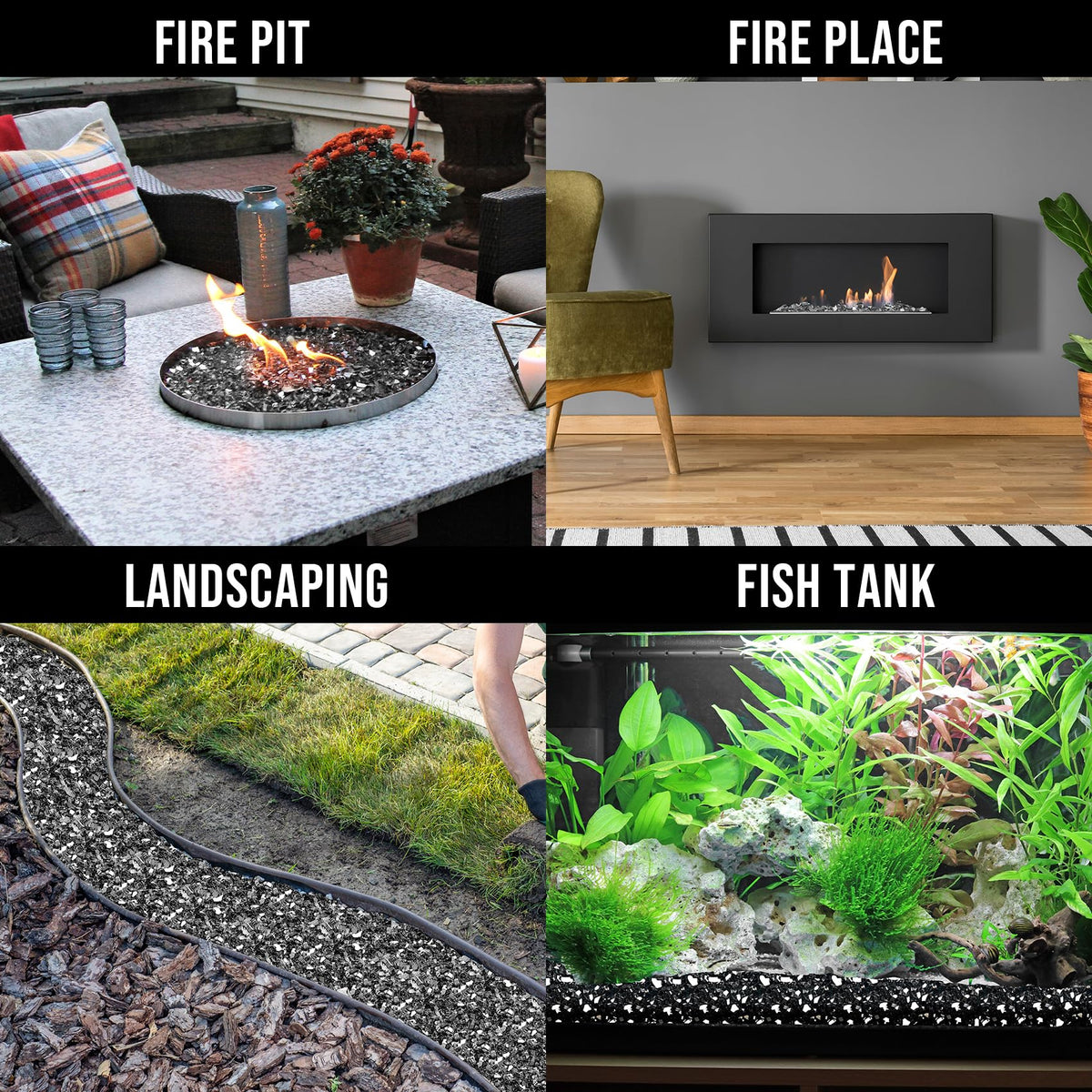 Skyflame heat-resistant fire glass maintains color and luster at high heat.