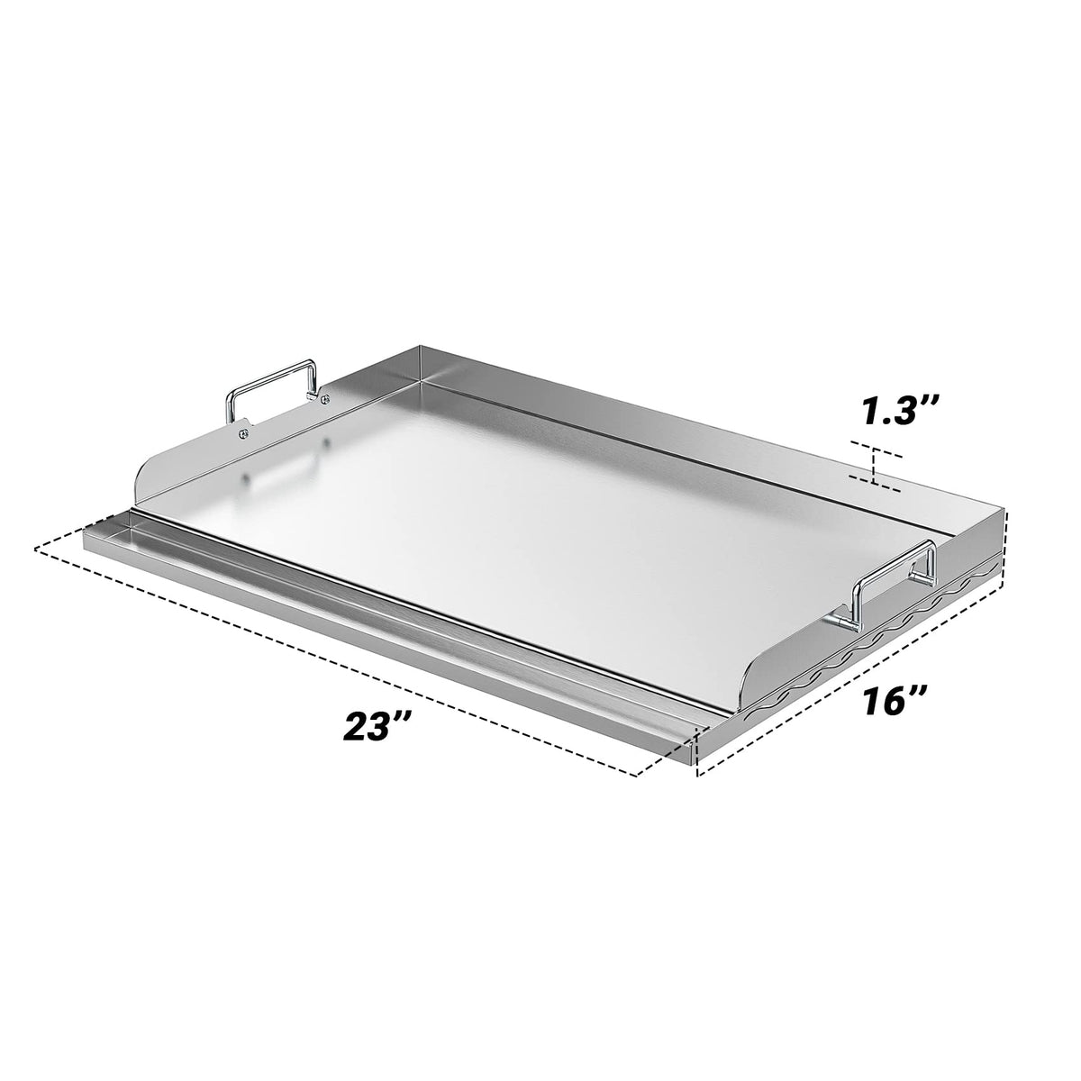 Skyflame hibachi flat-top surface close-up shows sturdy construction for daily use.