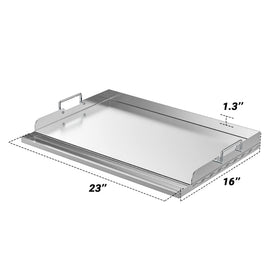 Skyflame hibachi flat-top surface close-up shows sturdy construction for daily use.