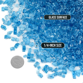 Skyflame high luster fire glass close-up showing durable color under heat