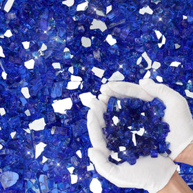 Skyflame landscaping fire glass cobalt blue 1-2-inch durable accent.