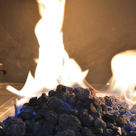 Skyflame lava rock decorative landscape accent for garden, patio, or pond areas.