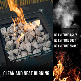 Skyflame lava rock base layer under fire glass for DIY pits.