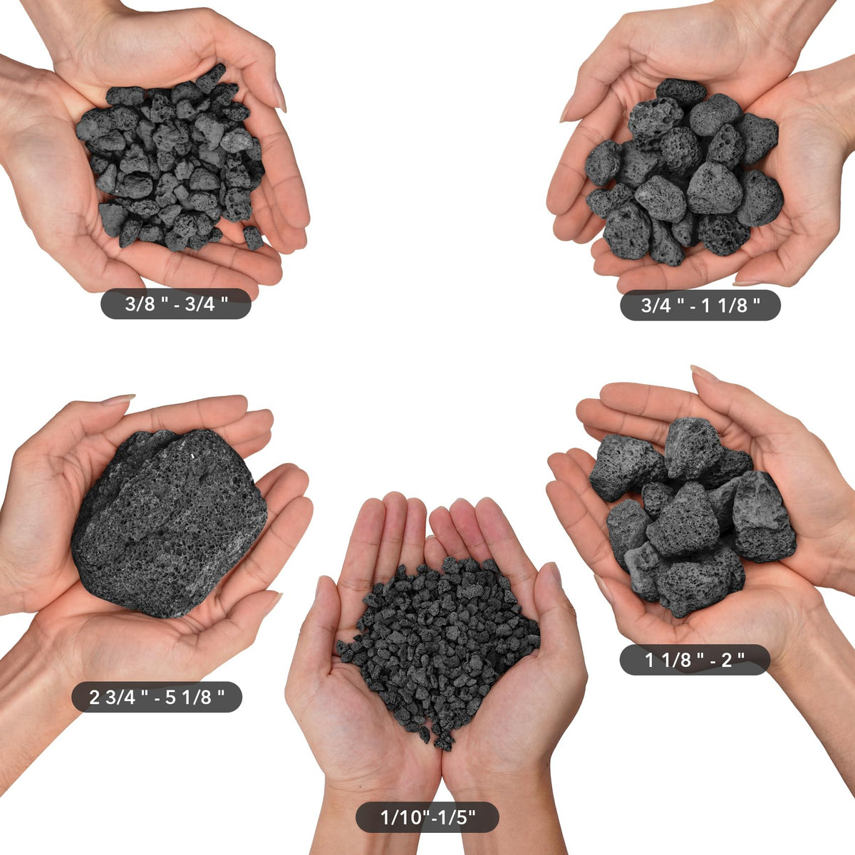 Skyflame lava rock fire-pit installation showcases natural texture and heat resistance.