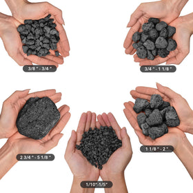Skyflame lava rock granules in soil help retain moisture for plants