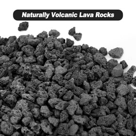 Skyflame lava rocks in a fireplace scene with decorative texture
