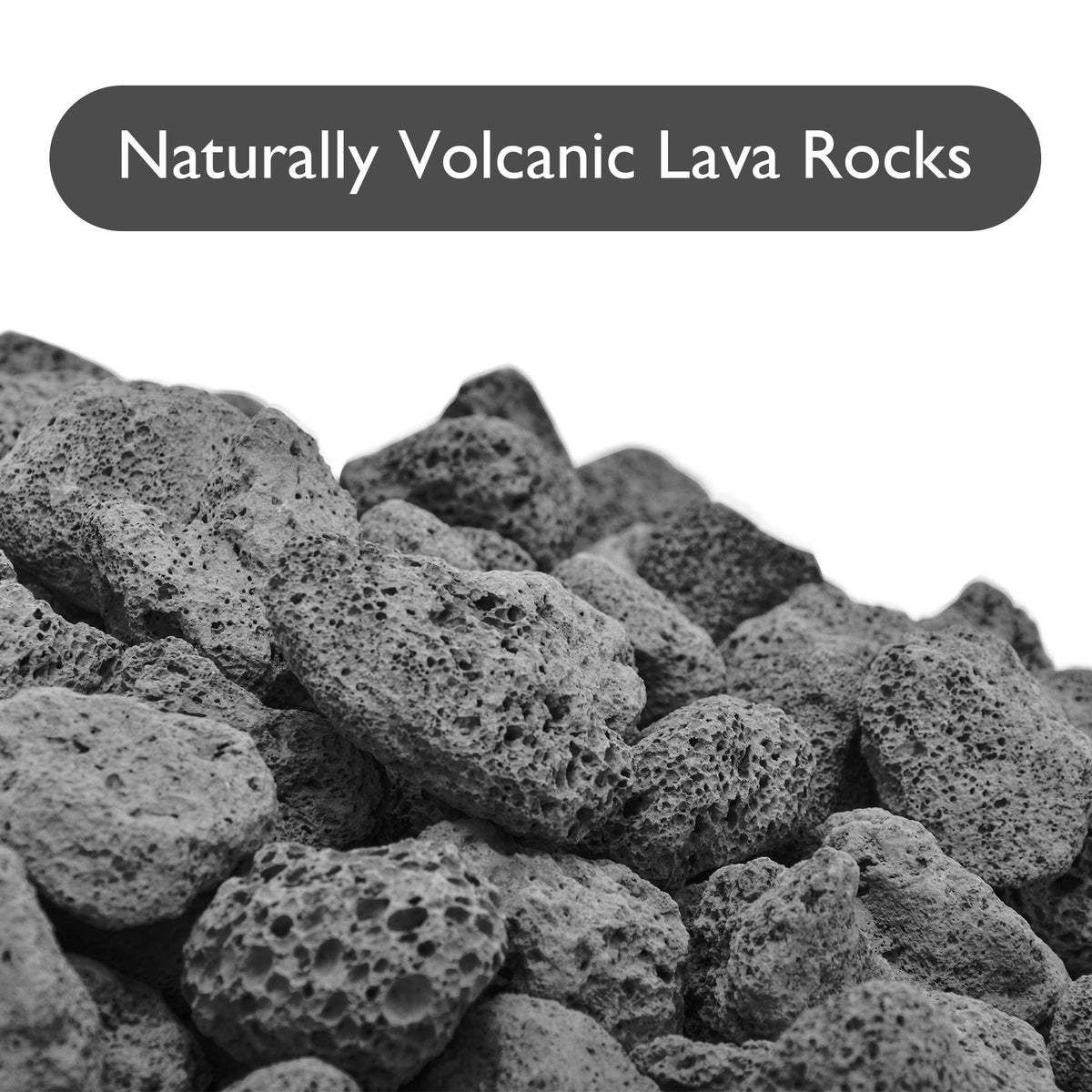 Skyflame lava rocks used as fireplace decor for a rugged, natural look.