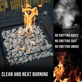 Skyflame lava rocks stay clean, emitting no ash or smoke