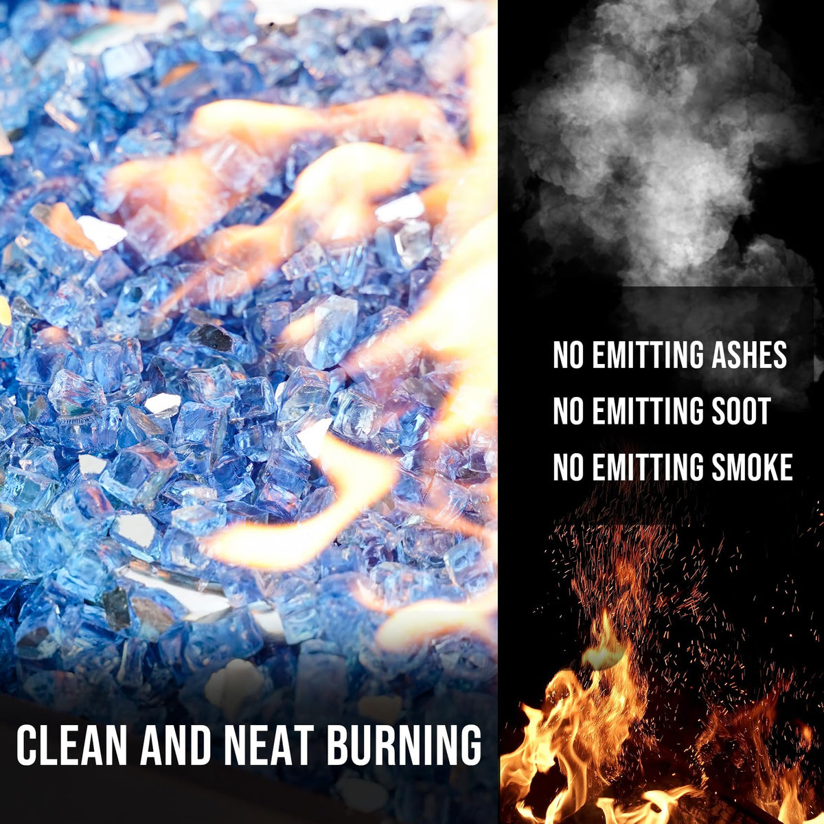 Skyflame Long-heat-resistance Fire Glass stays vibrant under high heat.