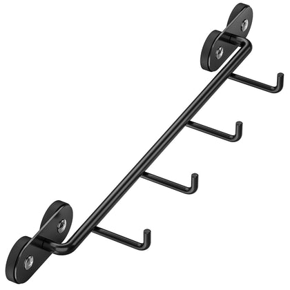 Skyflame magnetic BBQ tool rack attached to fridge side with tongs ready at hand.