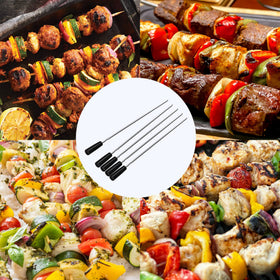 Skyflame nine-piece skewer set organized for efficient grilling sessions.