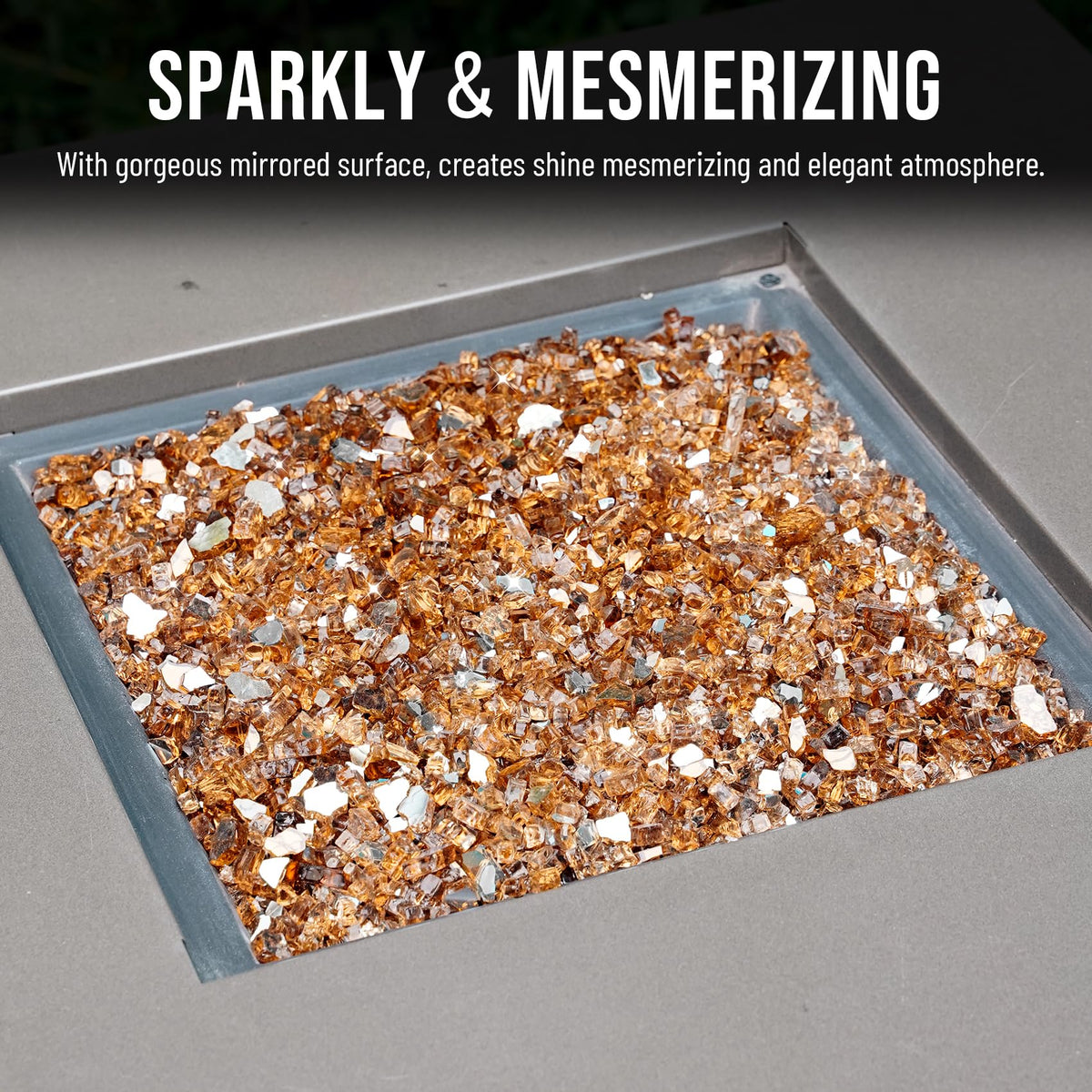Skyflame outdoor landscaping fire glass transforms patios with smoke-free, toxin-free glow