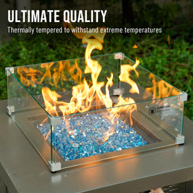 Skyflame Pacific Blue fire glass designed to resist discoloration under high heat.