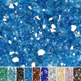 Skyflame Pacific Blue Reflective fire glass adds vibrant shimmer to your fire pit.