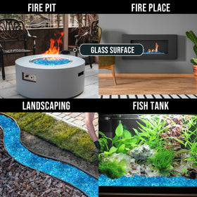 Skyflame packaging protects glass and includes safe handling guidance