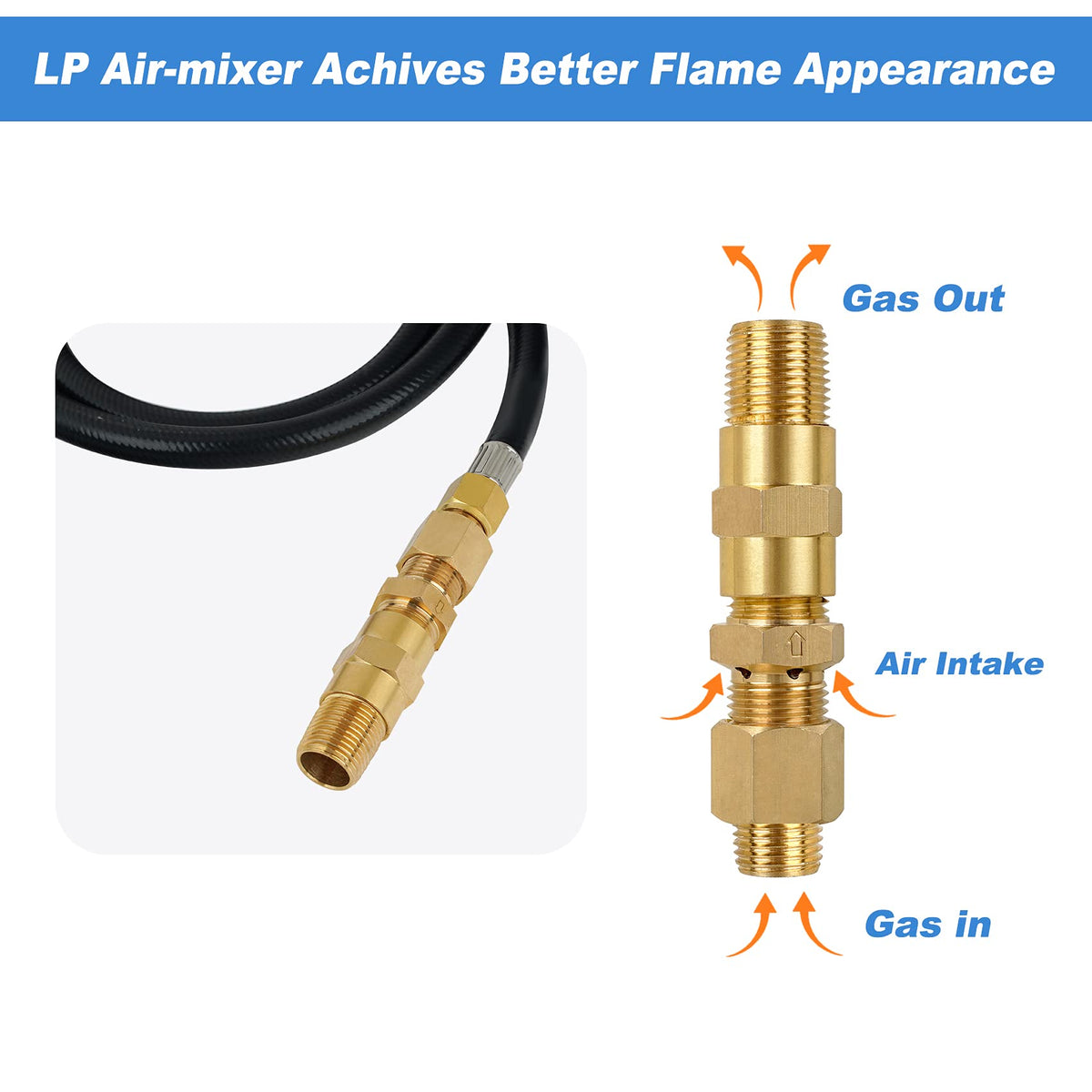 Skyflame 60-inch propane hose suitable for versatile outdoor fire pits.