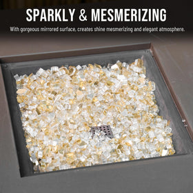 Skyflame fire glass compatible with propane and natural gas for indoor outdoor use