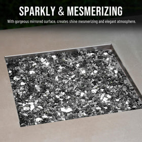 Skyflame propane and natural gas compatible fire glass for versatile setups.