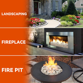 Skyflame lava rock 3-5 inch adds ambience to outdoor fireplaces and patios.