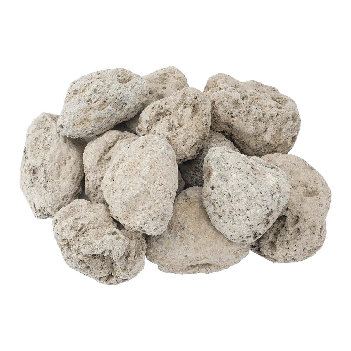 Skyflame pumice lava stone 3-5 inch for fire pits enhances flame base and warmth.