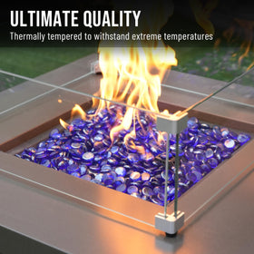 Skyflame beads glistening in firelight add luxurious ambience to outdoor spaces.