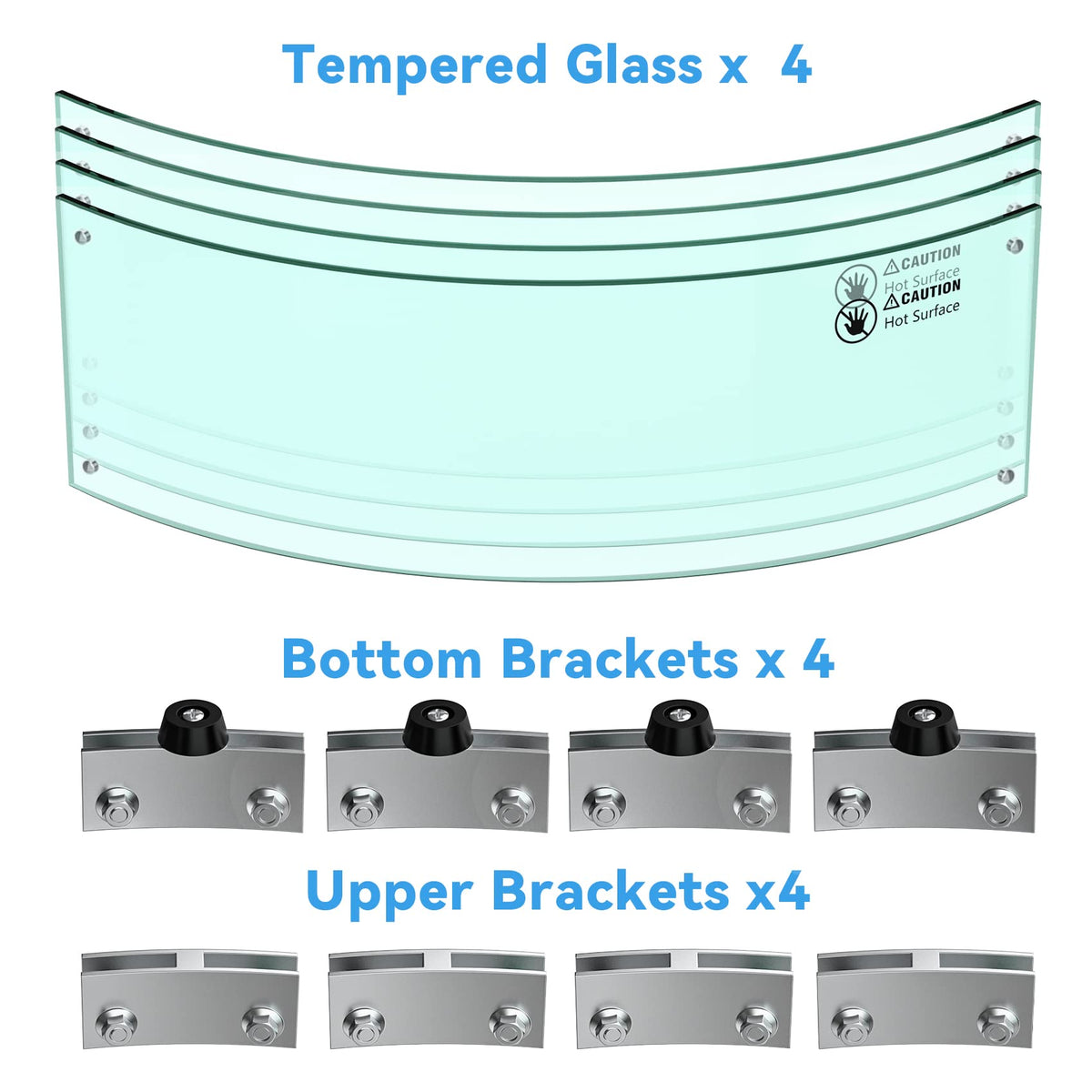 Skyflame glass wind guard reflects flames for enhanced evening ambience