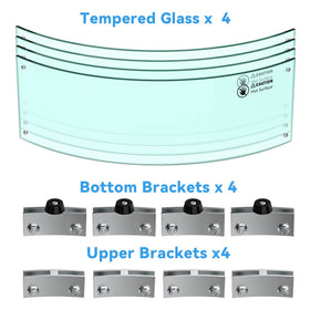 Skyflame glass wind guard reflects flames for enhanced evening ambience