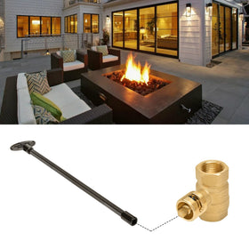 Skyflame valve key in use on fire pit valve for quick on/off