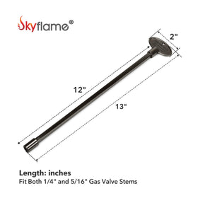Skyflame gas valve key close-up highlighting oval end for precision