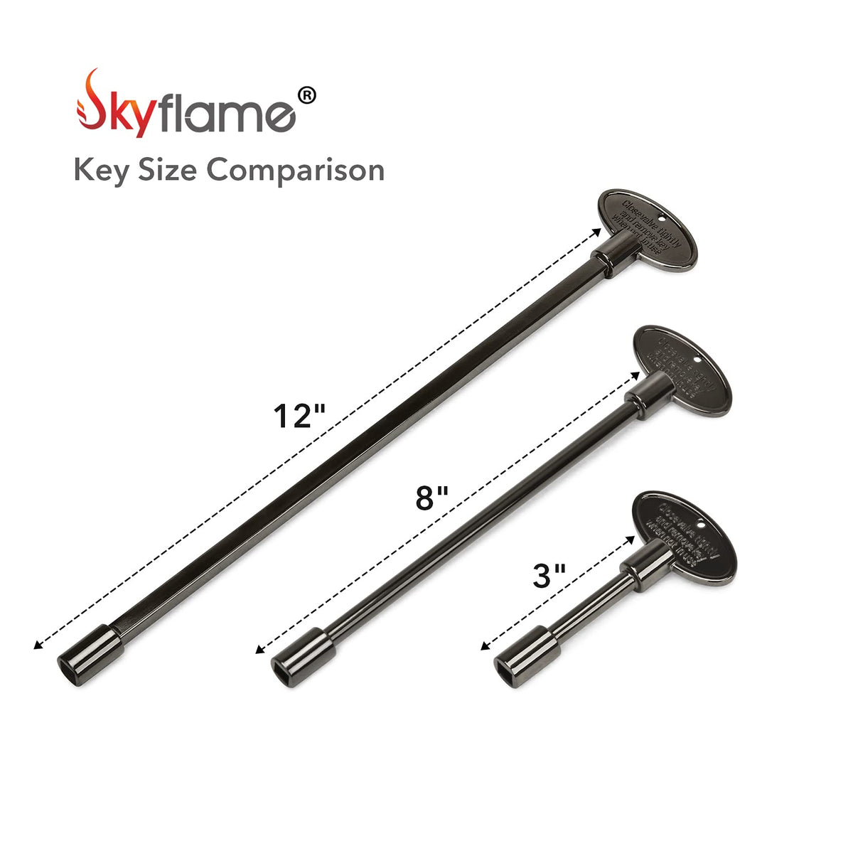 Skyflame gas valve key with tee handle design for easy turning
