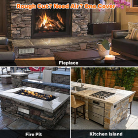 Skyflame venting panel mounted horizontally to complement island aesthetics