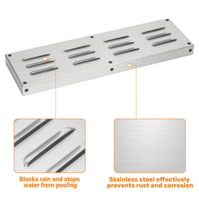 Skyflame venting panel ships with pre-drilled holes for easy install