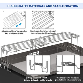 Skyflame warming rack keeps foods warm during grilling sessions