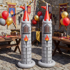 Skylety medieval castle side view serves as a bright photo backdrop