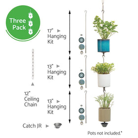 SkyPots 17 inch hanging kit close-up with rust resistant hardware