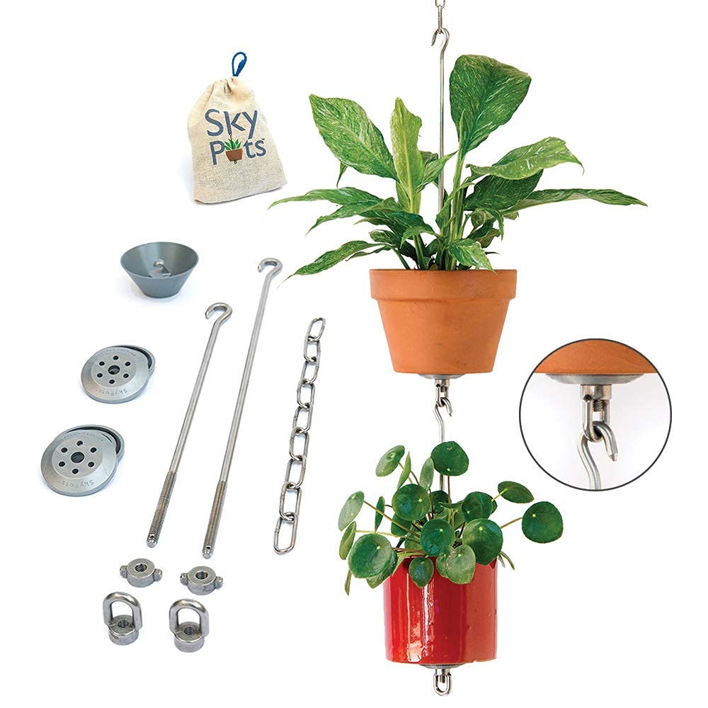 SkyPots two-pack hanging kit 17-inch enabling vertical garden setups