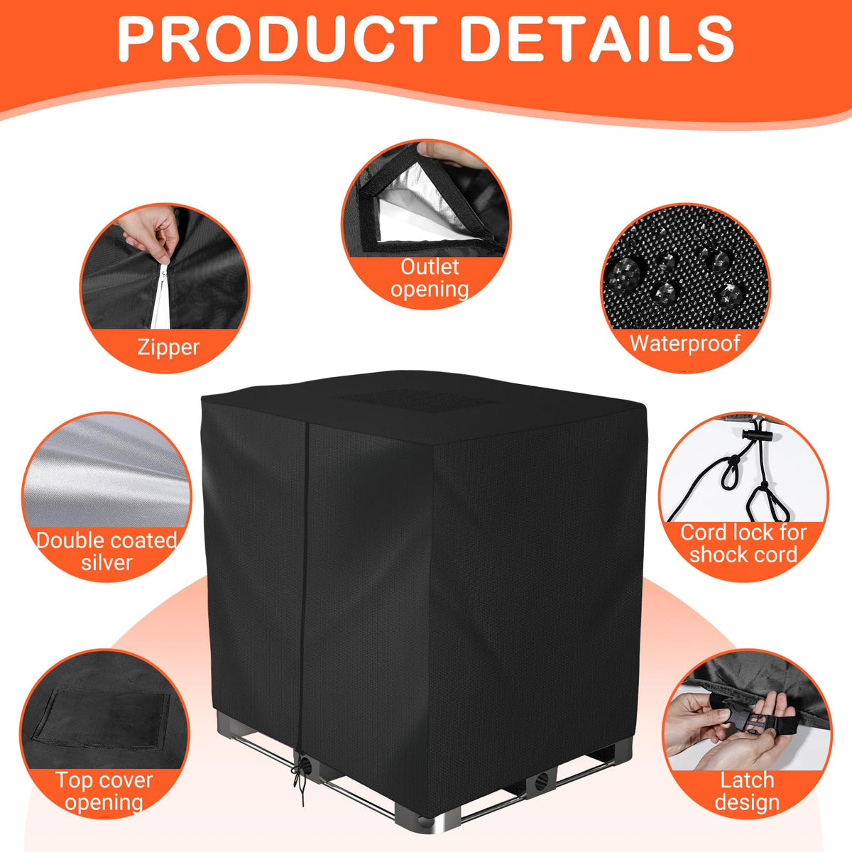 Skyrun IBC tote cover fabric closeup highlights rugged 420D material.