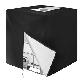 Skyrun IBC tote cover front view showing protective 420D fabric for outdoor tanks.