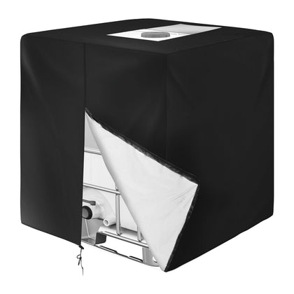 Skyrun IBC tote cover front view showing protective 420D fabric for outdoor tanks.