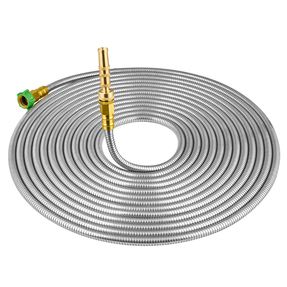 Skyward 50ft stainless steel hose with durable, kink-free design for efficient watering