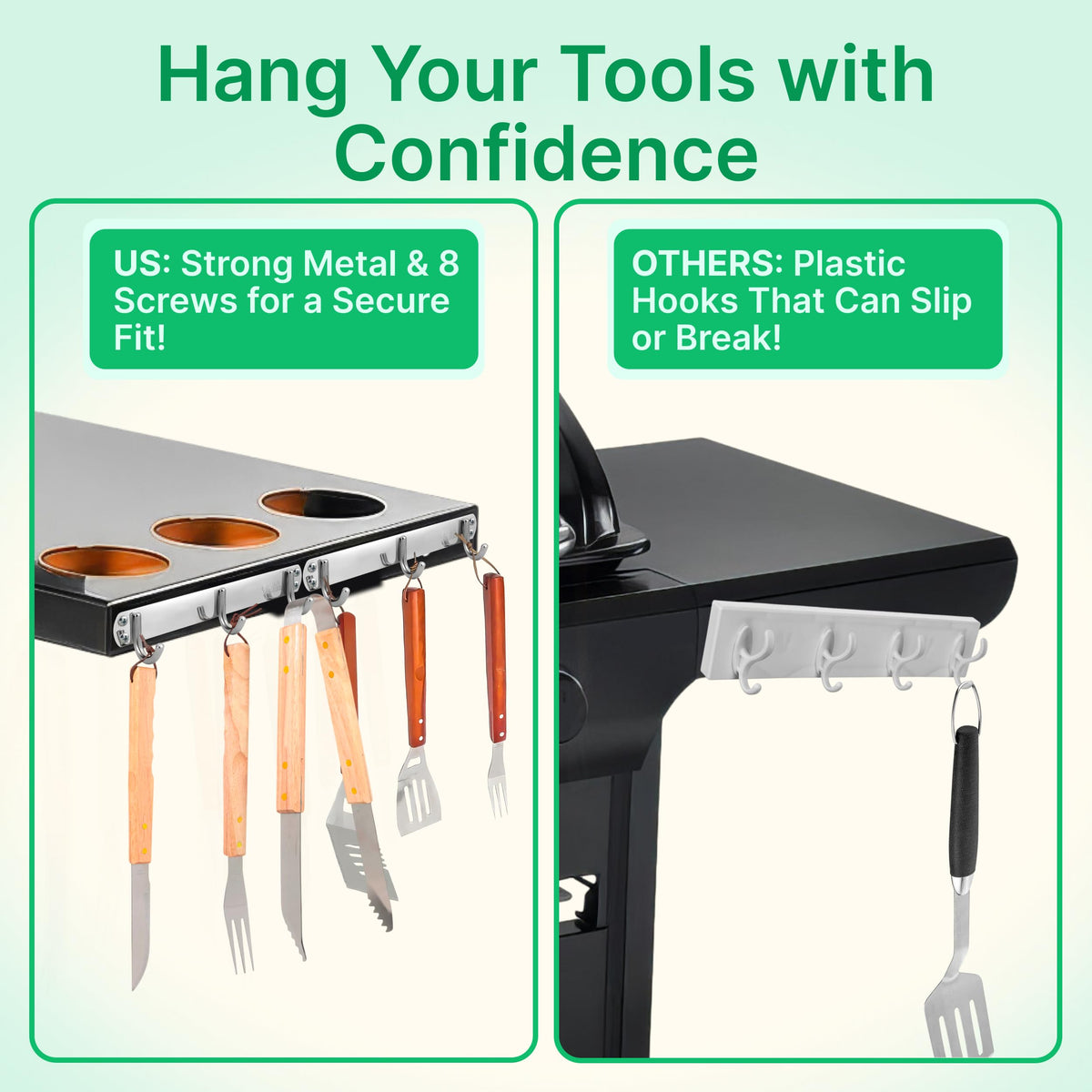 Skywin TidyFriend is compatible with Weber, Char-Broil, and Blackstone grills.