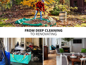 Skywin TidyFriend bag used for yard waste and branches during seasonal cleanup