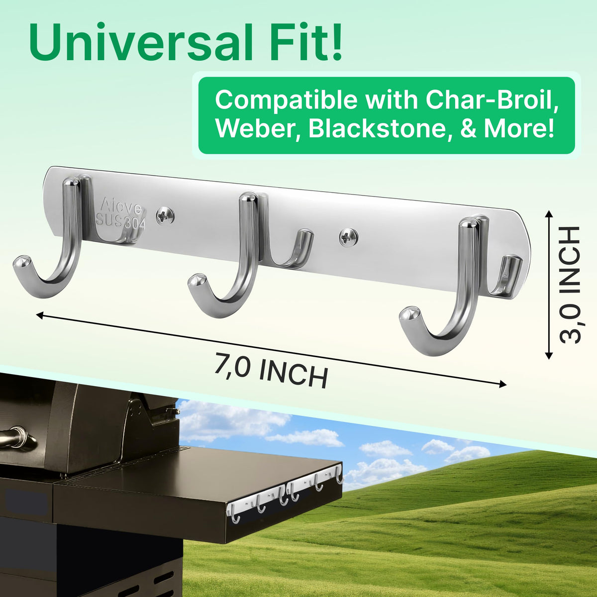 Skywin wall-mount utensil holder saves counter space and keeps tools handy.